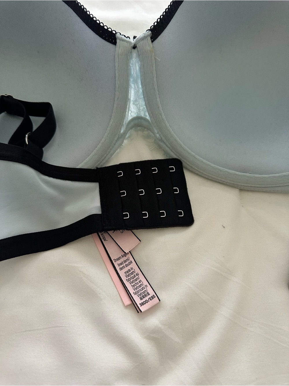 Victoria Secret Lace Balconette Bra in Light Blue with Black Straps - Picture 7 of 7